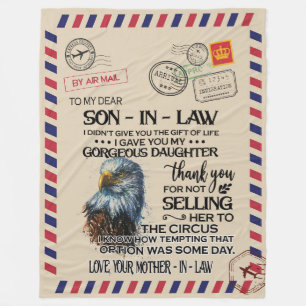 Zoon-in-law   Naar mijn beste schoonzoon van moede Fleece Deken