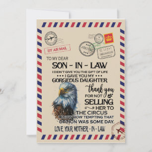 Zoon-in-law   Naar mijn beste schoonzoon van moede Kaart