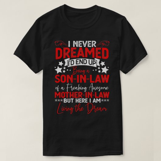 Zoon in Law Tshirt Birthday Gift van Geweldige Mot (Design voorkant)
