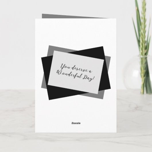 Zoon in rechte foto naam grijze gele verjaardag kaart (Achterkant)