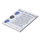 Zoon in rechtengedicht - 40e geboortedag ontwerp notitieblok (Linkerzijde)