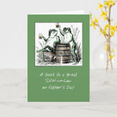 Zoon-in-vocht Vaderdag met bier Kaart (Gele Bloem)