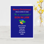 Zoon in wet bewijst goede smaak dochter kerst kaart (Gele Bloem)