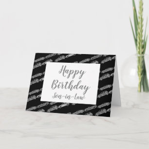 Zoon-in-wet Chrome Grey Cars Birthday Card Kaart
