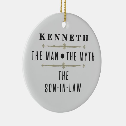 Zoon-in-wet het Man de mythe Keramisch Ornament (Rechts)