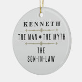 Zoon-in-wet het Man de mythe Keramisch Ornament (Links)