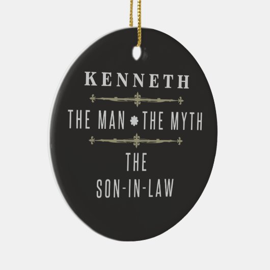 Zoon-in-wet het Man de mythe Keramisch Ornament (Rechts)