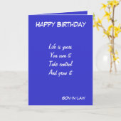 Zoon-in-wet motivatie verjaardagswenskaarten kaart (Gele Bloem)