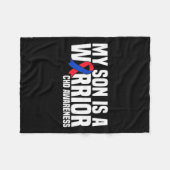 Zoon is een strijder CHD Congenitale Hartziekte Aw Fleece Deken (Voorkant (Horizontaal))