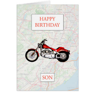 Zoon kaart en motorfiets Birthday