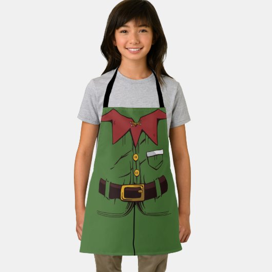 Zoon Kerst Kostuum Houdt Van Koken Elf Schap Schort (Insitu)