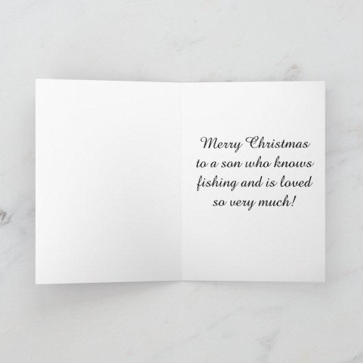 ZOON MET KERST ** MIJN FAVORIETE VISSER ** FEESTDAGEN KAART (Binnen)