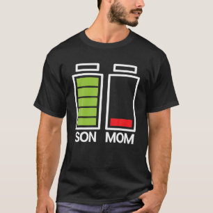 Zoon Moeder Volle Lage Batterij Familie T-shirt