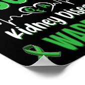 Zoon Nierziekte Warrior Awareness Lint Groen Poster (Hoek)