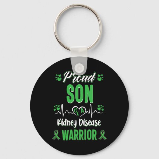 Zoon Nierziekte Warrior Awareness Lint Groen Sleutelhanger (Voorkant)