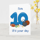 ***ZOON*** OP ZIJN "10e" VERJAARDAG KAART (Gele Bloem)