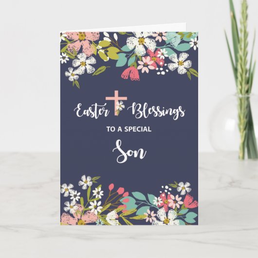 Zoon-paasverzakkingen van Risen Christus Flowers Kaart (Voorkant)