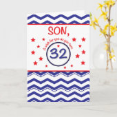 Zoon, Patriottische 32e verjaardag Kaart (Gele Bloem)