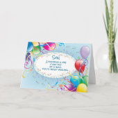 Zoon, religieuze Joy Birthday-ballonnen Kaart (Voorkant)