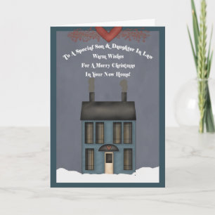 Zoon & Schoondochter, 1e Kerstmis in nieuw huis Feestdagen Kaart