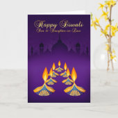 Zoon & Schoondochter, Diwali Wenskaart, Kaart (Gele Bloem)