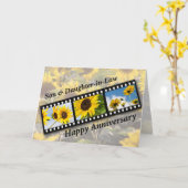 Zoon & schoondochter, Jubileum zonnebloem Kaart (Gele Bloem)