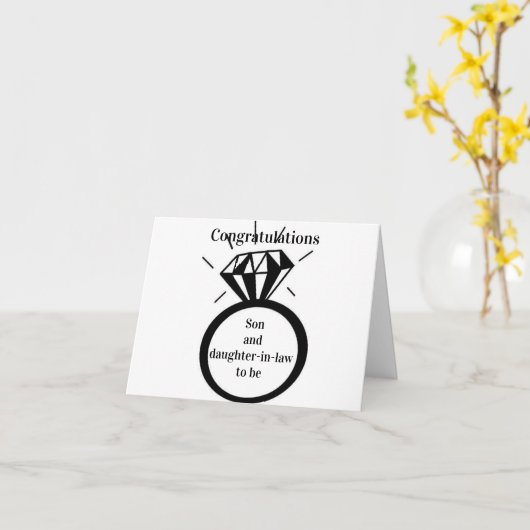 *ZOON & SCHOONDOCHTER KOMEN* TE HUWELIJK VERLOOFD* KAART (Gele Bloem)