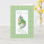 Zoon & schoondochter Religieuze St. Patrick's Day Kaart (Gele Bloem)