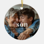 Zoon | Sentimentele foto KeepSake Kerstmis Keramisch Ornament (Voorkant)