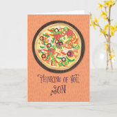 Zoon Tween Pizza denkt aan jou Kaart (Gele Bloem)