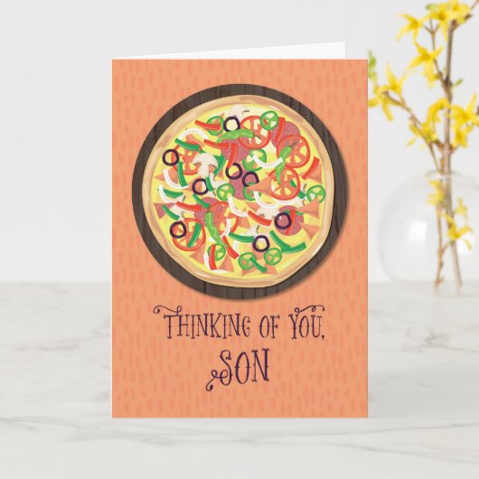 Zoon Tween Pizza denkt aan jou Kaart (Gele Bloem)