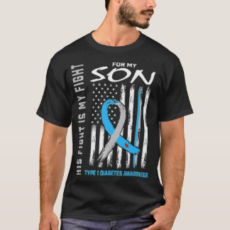 Zoon Type 1 Diabetes Awareness Ribbon American Fl T-shirt
