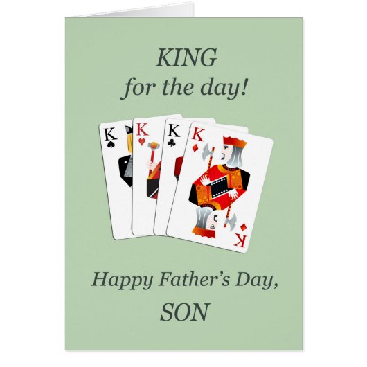 Zoon, vaderdag, koningen voor dag-speelkaarten (Voorkant)