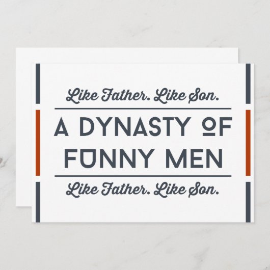 Zoon vaders dagkaarten voor hem bedankkaart (Voorkant / Achterkant)