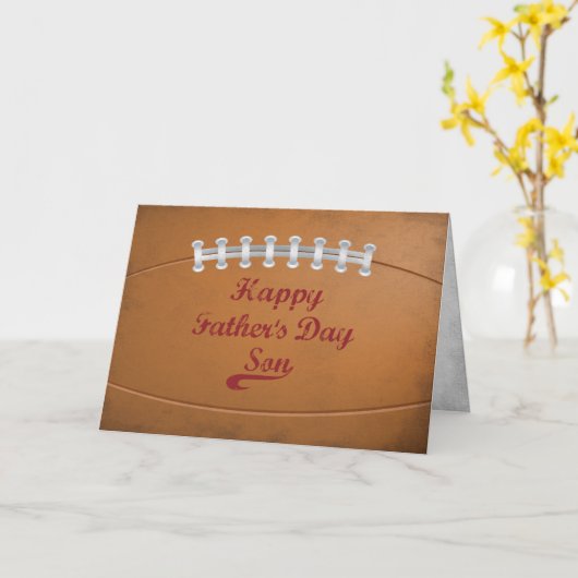 Zoon Vader's Day Large Grunge Football for Sports Kaart (Gele Bloem)