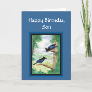 Zoon van Birthday - Stellar Jay Bird, Natuur, wild Kaart