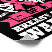 Zoon van borstkanker strijder roze bewustzijn lint poster (Hoek)