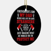 Zoon van brandweerman keramisch ornament (Rechts)