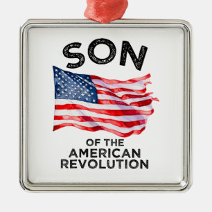 Zoon van de Amerikaanse Revolutie SAR VS-VLAG Metalen Ornament