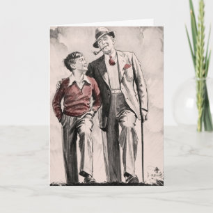 Zoon van de Birthday Card Son Father Retro 1930's Kaart