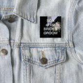 Zoon van de bruid en de bruidegom vierkante button 5,1 cm (In situ)