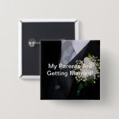 Zoon van de bruid en de bruidegom vierkante button 5,1 cm (Voorkant /achterkant)