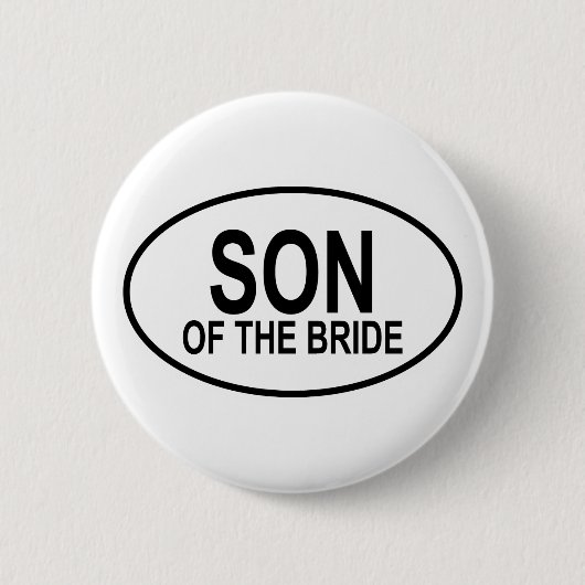 Zoon van de bruidbruidsovale ronde button 5,7 cm (Voorkant)
