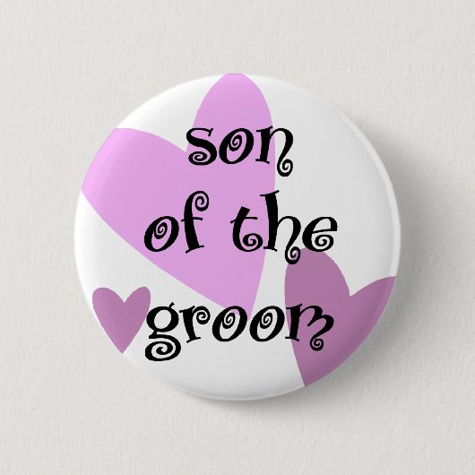 Zoon van de Groom Ronde Button 5,7 Cm (Voorkant)