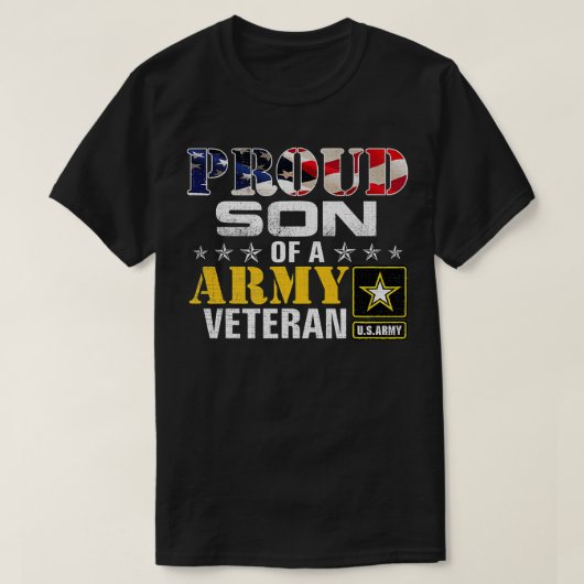 Zoon van een legerveteranenpremie t-shirt (Design voorkant)