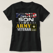 Zoon van een legerveteranenpremie t-shirt (Design voorkant)