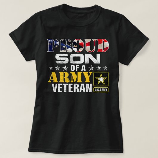 Zoon van een legerveteranenpremie t-shirt (Design voorkant)