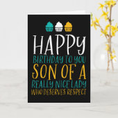 Zoon van een mooie dame voor zijn grappige verjaar kaart (Gele Bloem)