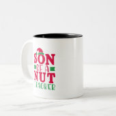 Zoon van een nootkraker tweekleurige koffiemok (Voorkant links)