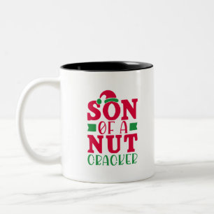 Zoon van een nootkraker tweekleurige koffiemok